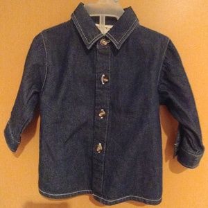 Dark blue denim button down